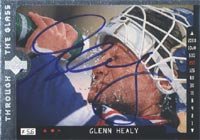 Glenn Healy, New York Rangers, 1996 Upper Deck Through the Glass Autographed Card