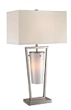 Lite Source LS-20760PS WHT Effie Table Lamp with Night Light - Polished Steel with White Shade