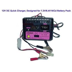 12V DC Peak Battery Charger for RC Cars & Airsoft 7.2-8.4V pack from Battery Packs