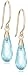 14k Yellow Gold Blue Topaz Briolette Drop Earrings