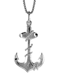 Sterling Silver Mariners Cross Pendant, 1 inch