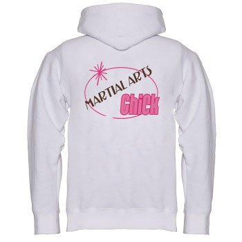 MARTIAL ARTS Chick Youth Zippered Hooded Sweatshirt Fleece Jacket LT BLUE LARGE