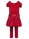 Red Velvet Dress Leggings 2pc Set - Toddler