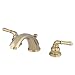 Kingston Brass KC962 Magellan Twin Lever Handle Widespread Lavatory Faucet Ceramic Disc, Polished Brass