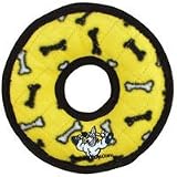 Rumble Ring Dog Toy - Yellow with Bone Print - 10 in.