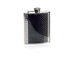 Jet Set Carbon & Chrome Hip Flask in Handsome Gift Box