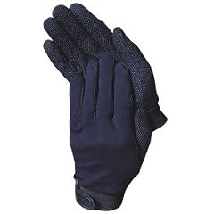 Baumwoll Reit Handschuhe schwarz mit Grip