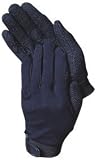 Baumwoll Reit Handschuhe schwarz mit Grip