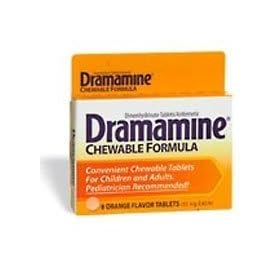 Dramamine Chewable Formula ~8 Orange Flavor Tablets