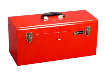 20 Portable Metal Tool Box Color: Red