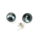Genuine Swarovski Crystal Pearl Stud Earring -Tahitian (8mm)