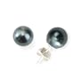Olive n Figs Sterling Silver and Genuine Swarovski Crystal Pearl Stud Earring -Tahitian (8mm)