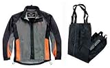 Harley Davidson Complete Mens Highland Rain Suit, Jacket and Pant, Waterproof, Comfortable Next to Skin, Zipper Front, Sealed Seams, Elastic Cuffs, Stretch Fit Hood, Hand Warmer Pockets, Reflective Piping for Safety, Harley-Davidson Graphics, Rain Gear, 98310-07VM, 98311-07VM