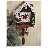Christmas Time Clock Wall Hanging Felt Applique Kit: 8.5x17.5x4
