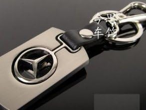 For Mercedes-Benz 3D Chrome Metal rectangle Keychain key Ring
