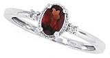0.38ct Garnet and Diamond Gemstone Ring in 10Kt White Gold