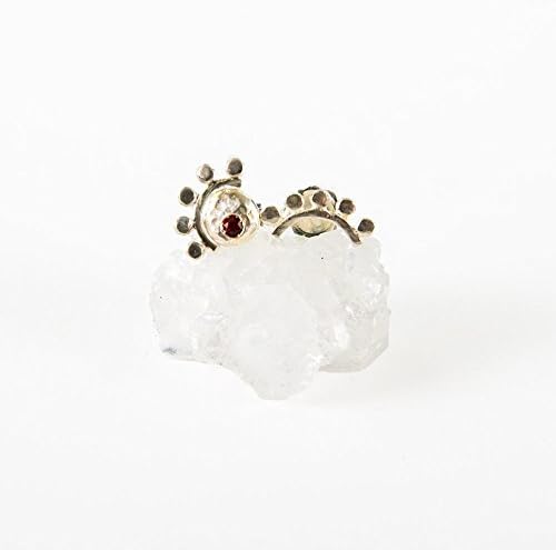 Oriana &amp; Sunrise sterling silver &amp; garnet mismatched stud earrings