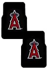 A Set of 2 MLB Major League Baseball Licensed Universal-Fit Molded Front Rubber Floor Mats - Los Angeles Angels