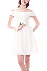 Flared-Skirt Off the Shoulder Summer Cotton/Elastane/Polyester Bridesmaid Dress 