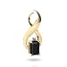 14K Yellow Gold Emerald-cut Genuine Black Onyx title=