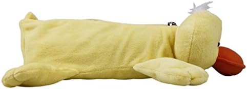 Flexibuy Cute Cartoon Animal Design Yellow Duck Soft Plush Pencil Box Case Pocket Zipper Coin Holder