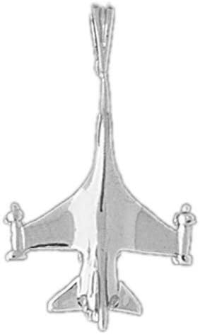 14k White Gold Plane Pendant (15 x 25 mm)