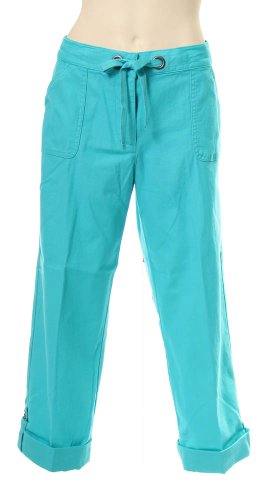 Drawstring Capri w/roll tab hem in Pacific by Ruby Rd. (14)
