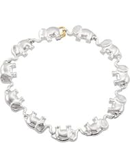 Elephant Bracelet Sterling Silver & 14K Yellow 07.50 Inches 85134