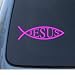 JESUS FISH 2 - Car, Truck, Notebook, Vinyl Decal Sticker #1277 | Vinyl Color: Pink