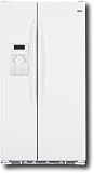 Review GE  / GE Profile PSIC3RGXWV 23.3 cu. ft. Counter-Depth Side-by-Side Refrigerator with 3 Glass Shelves, Clear Gallon Door Storage, External Ice/Water Dispenser and Requires Custom Panel: White Dispenser and Visor Handles