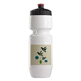 IMAGE OF Trek Water Bottle Wht BlkRed Retro Peace Birds