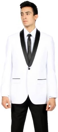 Men's Premium Slim Fit 1 Button Shawl Tuxedo Collection - White