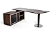 Modrest Lincoln Computer Desk with Side Storage Cabinet