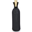 Neoprene Epicoozie Black Single Wine Bottle Cover w/ Hand Zipper With Pull-Down Ring