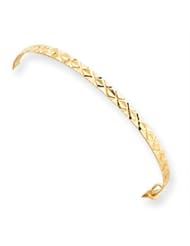 14k Yellow Gold Madi K. Diamond Cut Adjustable Baby Bangle - Childrens Jewelry