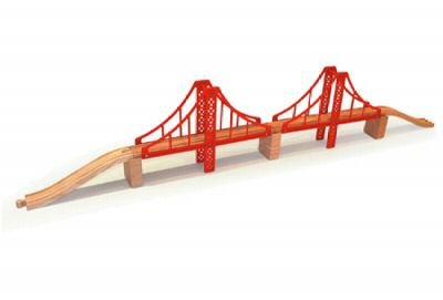 Childrens Toyshop  Toys : Wooden Train Railway System - Double Suspension Bridge (Compatible with leading wooden rail systems) - Wooden Toy