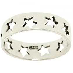Circle of Stars Ring in Sterling Silver Ladies