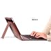 Rock Brown Leather Bluetooth Keyboard Housing Case With Stea