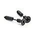 1 Pair Hipsters Screws Stud Earrings 316L Titanium Steel Bigbang G Dragon (Black)