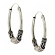 New Sterling Silver 925 Hoop Earrings Antique Design