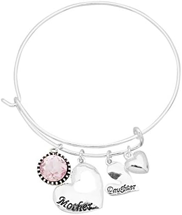 Mother Daughter Charm Bangle Bracelet