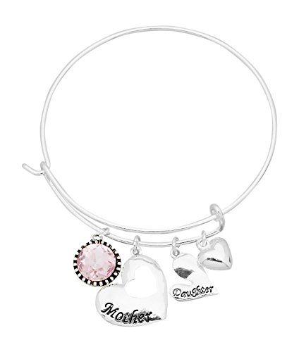 Mother Daughter Charm Bangle Bracelet