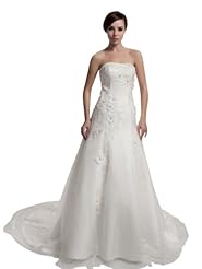 Strapless Beaded Satin Floral Print Spring Fall Winter  Dress with a Chapel Train  with a Court Train 