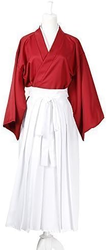 All 4 size: Rurouni to Kenshin Himura Kenshin cosplay costume hakama red ver by EARTH LEAD by EARTH LEAD