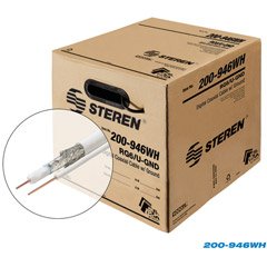 Steren 1000' RG-6 UL/CM Coaxial Cable (Reel in A Box) - White