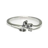 1/10 CT Black & White Diamond Ring In White Gold