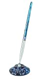 Fitz and Floyd The Write Style Desktop Writing Pen with Glass Handle and Stand, Blue (34/238)