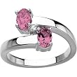 14K White Gold Pink Tourmaline and Diamond Ring