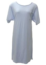 Short Sleeve Light Blue Cotton Nightgown Plus Size 6X