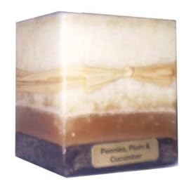 3X3 Square Peony Plum Cucumber Candles By Stone